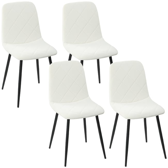 Chaise de salle à manger Polyester Crème Couleur crème <span itemprop=