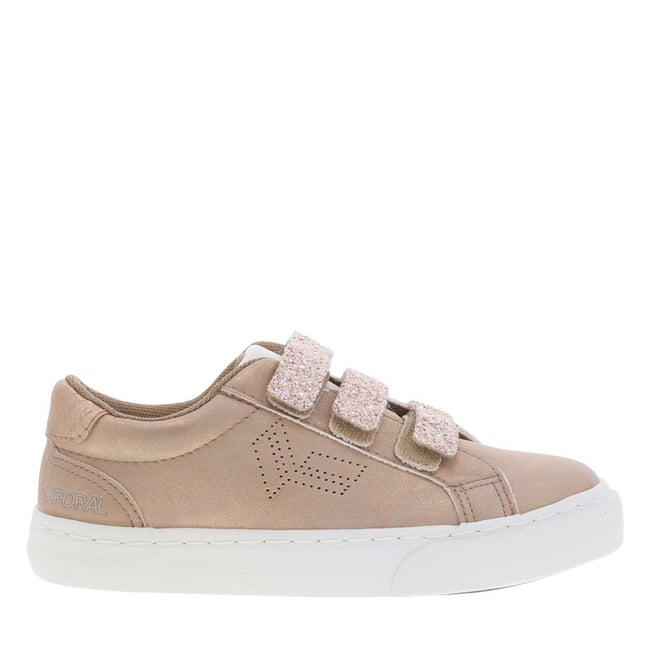 Baskets basses bandes auto-agrippantes rose <span itemprop=