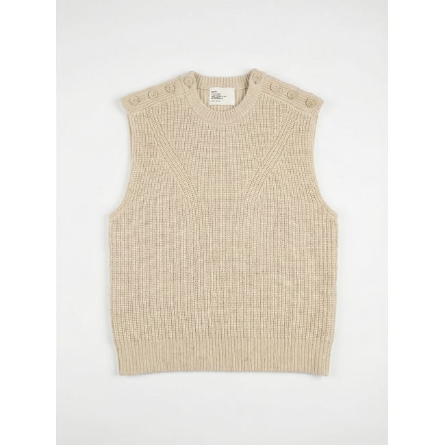 Ärmelloser Pullover MERIEL mit Rundhalsausschnitt ecru <span itemprop=