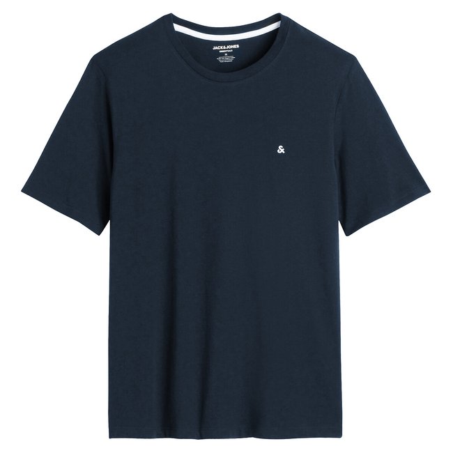 T-shirt de gola redonda, logótipo no peito marinho <span itemprop=
