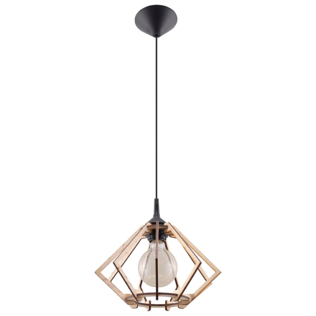 Suspension Bois Bois Naturel E27 1 Pompelmo Couleur marron <span itemprop=
