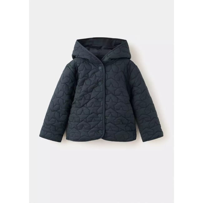 Veste matelassée détails étoiles bleu marine <span itemprop=