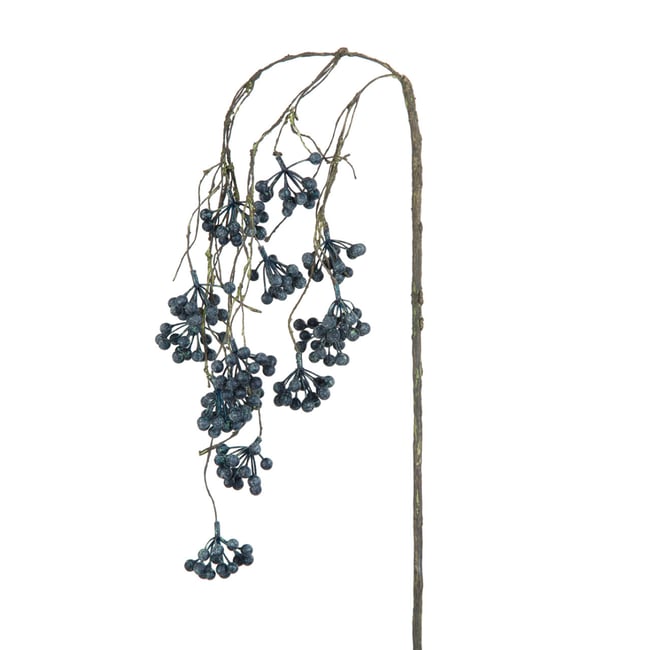 Branche de baies tombantes artificielle H86 Couleur noir <span itemprop=