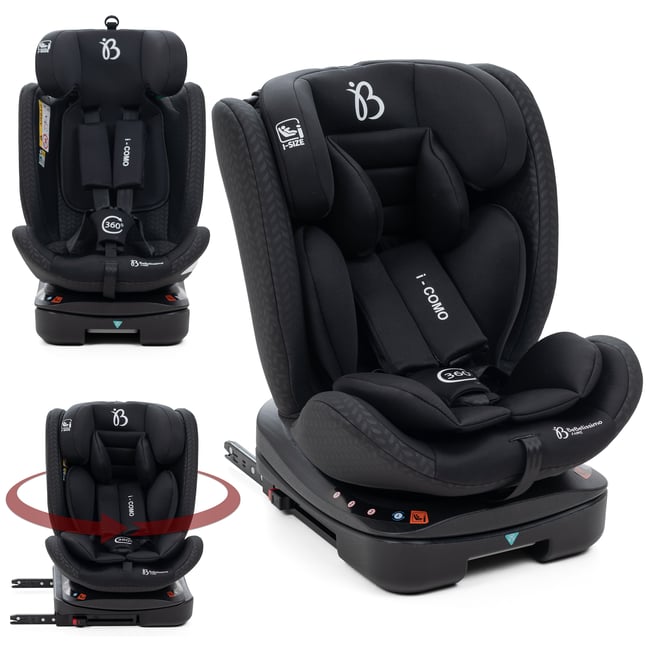 Bebelissimo - Siège auto Isofix - pivontant 360 ° - 40-150 cm -  0-36kg  i- COMO noir - BEBELISSIMO J'AIME