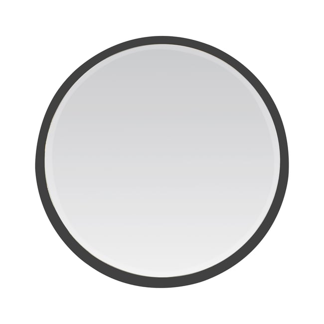 Miroir biseauté rond à bords larges 54x54x4cm Couleur noir <span itemprop=