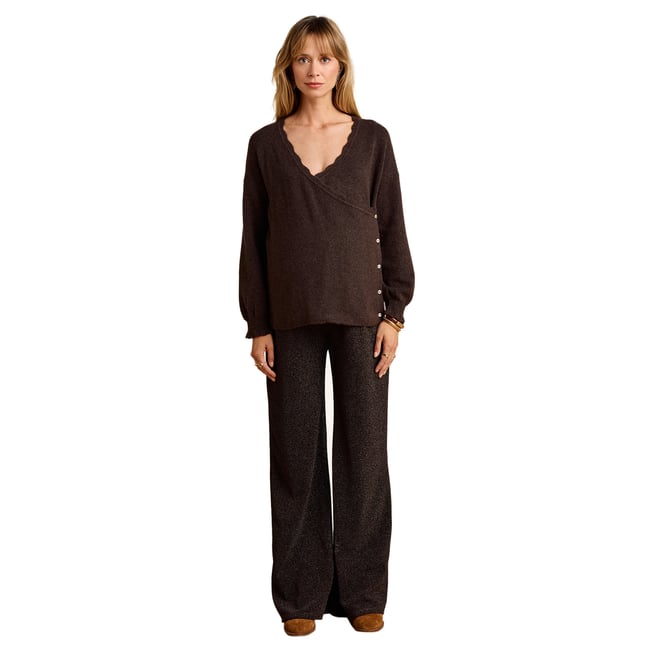 Pull grossesse et allaitement chocolat <span itemprop=