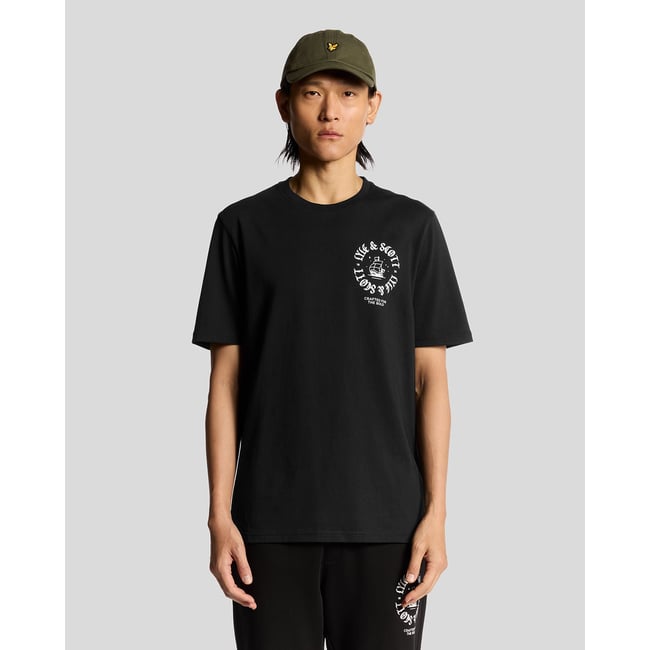 T-shirt insigne graphique noir jais <span itemprop=