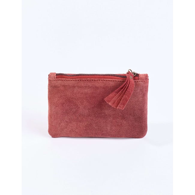 Petite pochette zippée en Suede de cuir YADAV - LA FIANCÉE