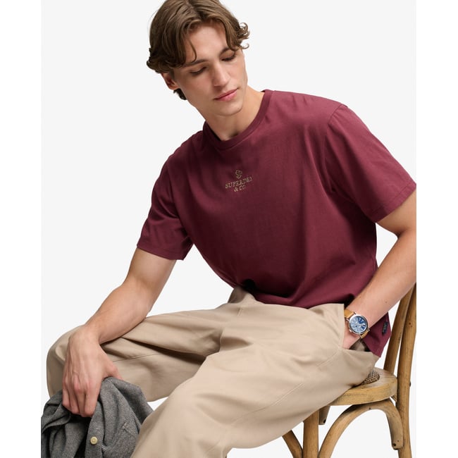T-shirt Micro Logo rouge porto tawny <span itemprop=