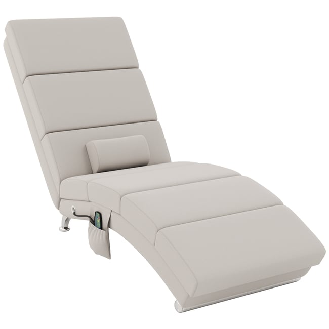 Fauteuil de massage inclinable Tissu effet Couleur crème <span itemprop=
