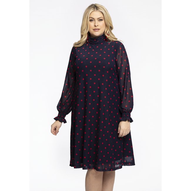 Robe avec imprimé à pois bleu <span itemprop=