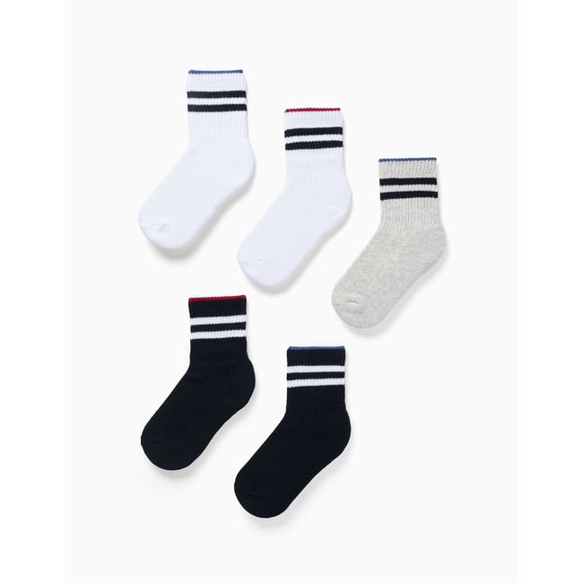 Lot de 5 paires de chaussettes midi de sport multicolore <span itemprop=
