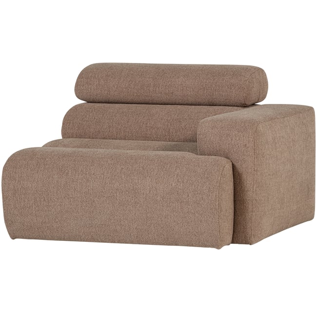 Élément d'angle droite 1 place en tissu NOVI Couleur taupe <span itemprop=