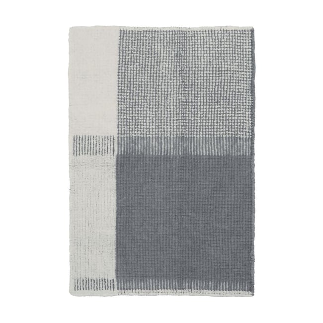 Tapis à laine Rectangulaire KAIA Couleur bleu <span itemprop=