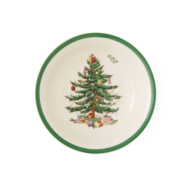 Set of 4 Christmas Tree Cereal Bowls, white, SPODE
