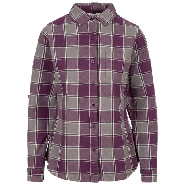 Chemise manches longues motif/style à carreaux MINDY mauve foncé à carreaux <span itemprop=