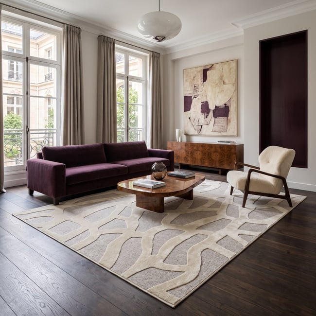 Tapis relief graphique  ALMA TOILE - THE DECO FACTORY