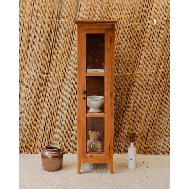 Vitrine en acajou Victoria N°1347 - Bon état Couleur bois foncé <span itemprop=
