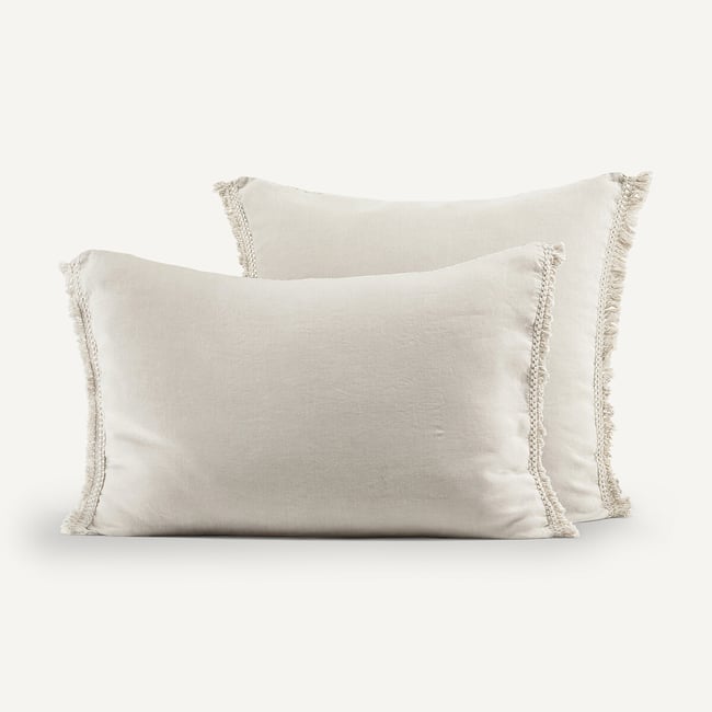 Kyra 100% Washed Hemp Pillowcase, ivory, AM.PM