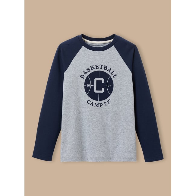 T-shirt imprimé gris chine <span itemprop=