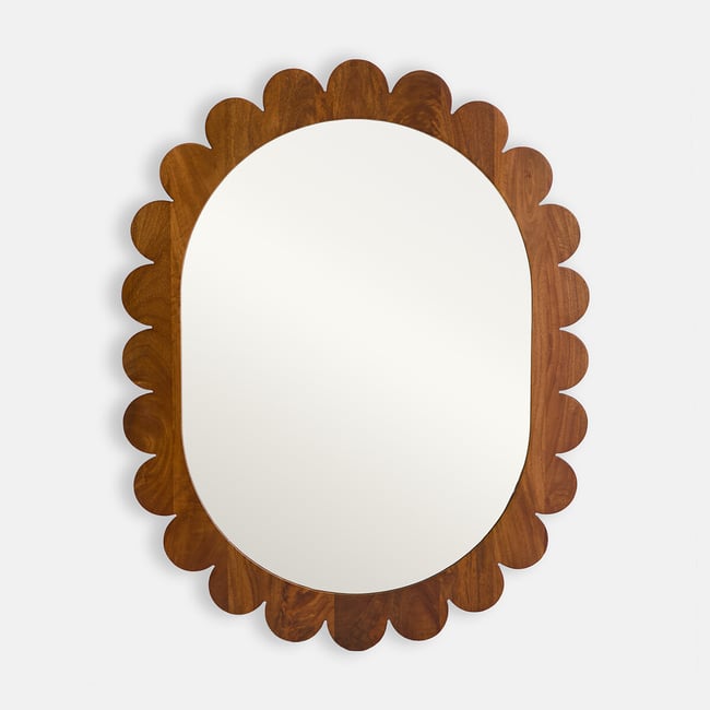Grand miroir rectangulaire en manguier, longueur 80 x hauteur 102 cm, FLEORA Couleur bois foncé <span itemprop=