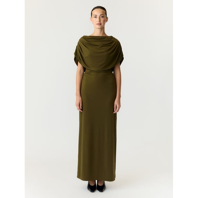 Robe Longue marron - dark olive1 <span itemprop=