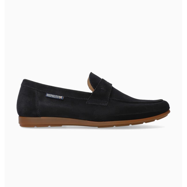 Mocassins en cuir ALEXIS bleu <span itemprop=