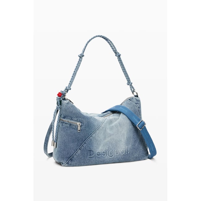 Grand sac charms denim bleu <span itemprop=