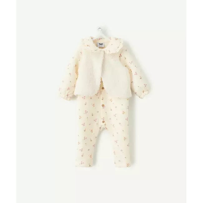 Set da 2 pezzi, tutina e gilet senza maniche ecru  TAPE A L'OEIL