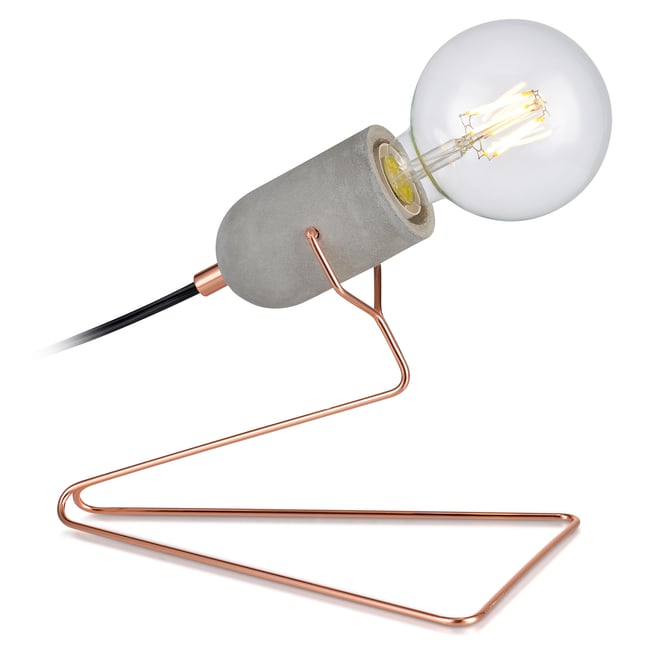 Lampe de bureau industrielle en béton et métal, Rose Doré - TEAMSON HOME