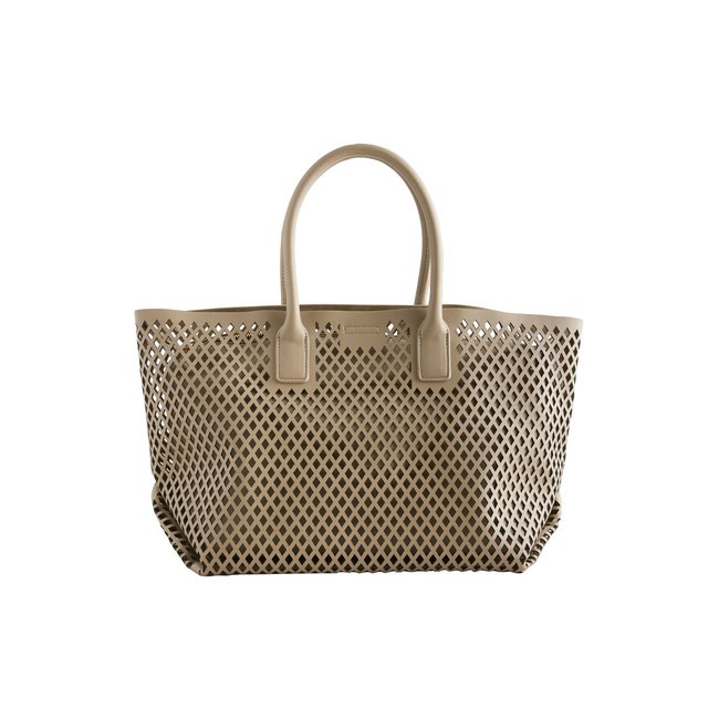 Sac à main découpé au laser taupe <span itemprop=