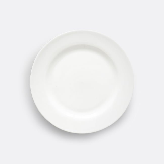 Lot de 4 assiettes à dessert en porcelaine, Ginny Couleur blanc <span itemprop=