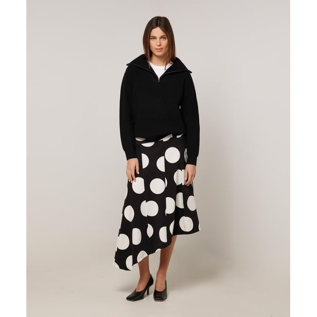Jupe longue asymétrique en toile imprimée - RODIER