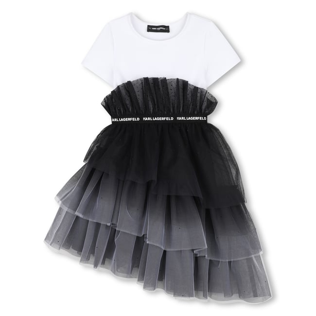 Robe de cérémonie blanc noir <span itemprop=