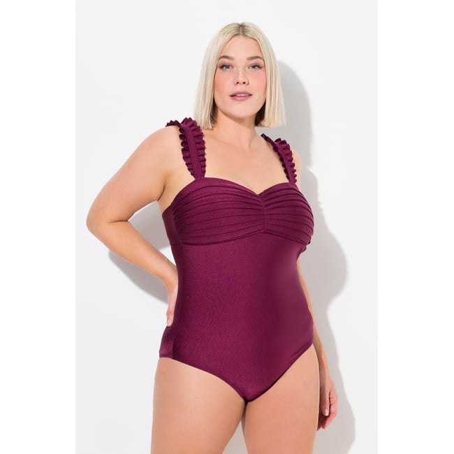 Maillot de bain à bonnets souples violet <span itemprop=
