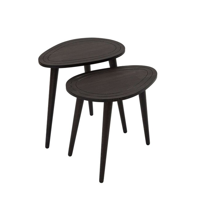 Lot de 2 Tables d'appoint Théodore en bois massif - TOILINUX