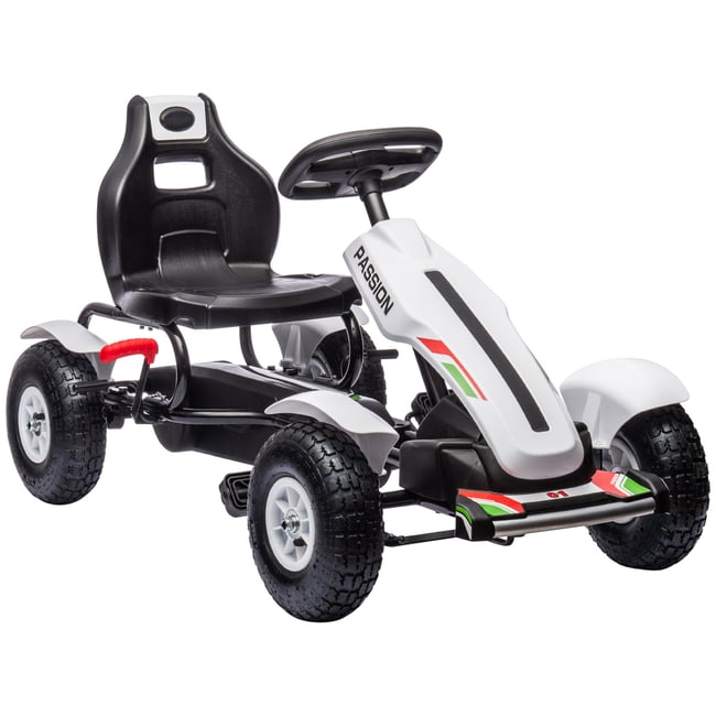 Kart à pédales PP Blanc - HOMCOM