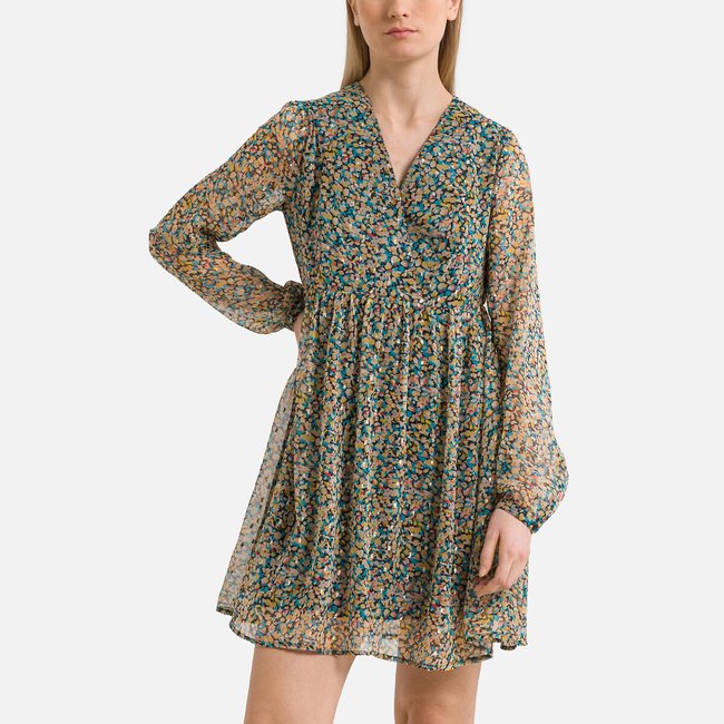 Vestido estampado con cuello de pico - ONLY