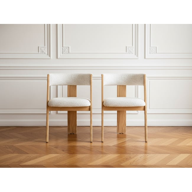 Lot de 2 chaises tissu bouclette, BORELY - BOBOCHIC