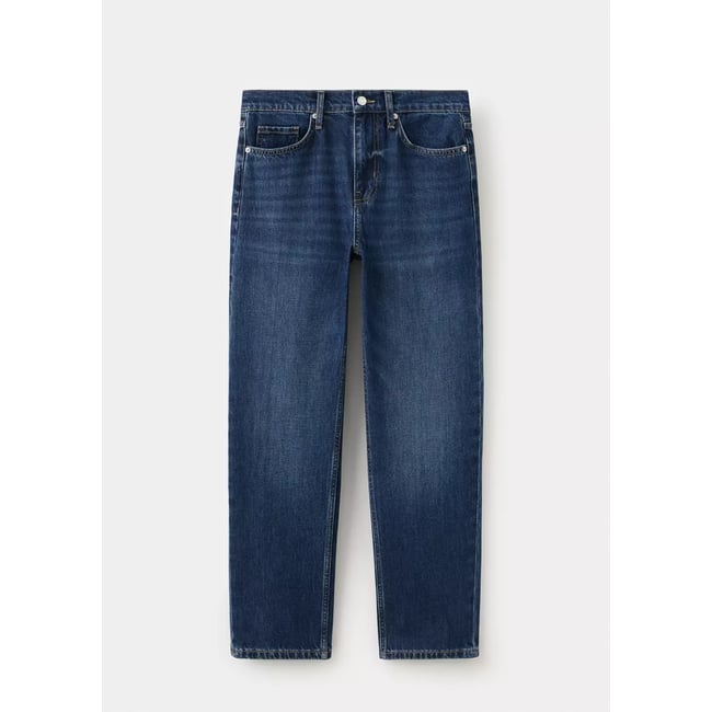 Jean droit taille normale bleu foncé <span itemprop=