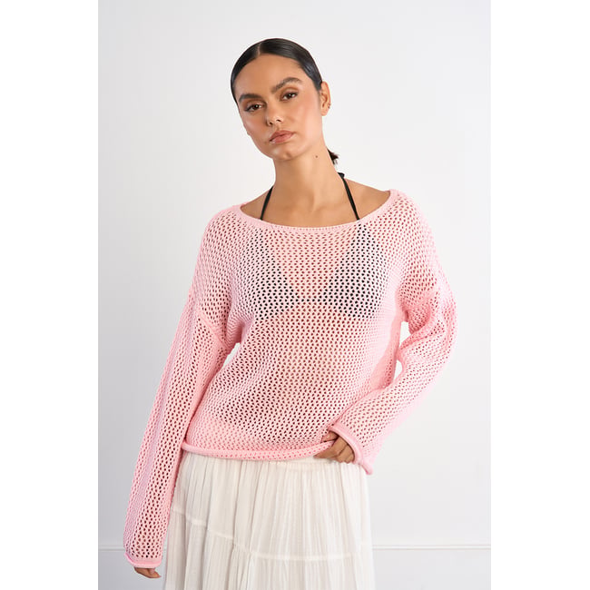 Pull en maille ajourée v002234 <span itemprop=