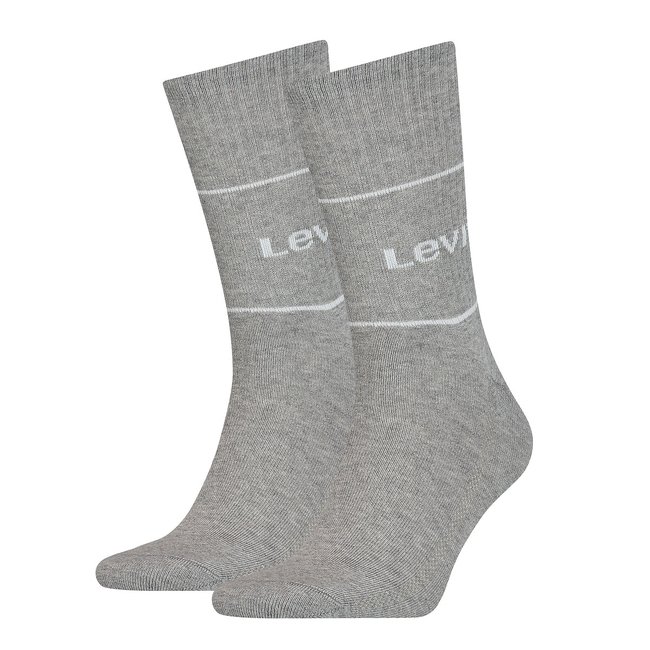 Pack of 2 Pairs of Sports Socks with Logo in Cotton Mix grey marl LEVI'S