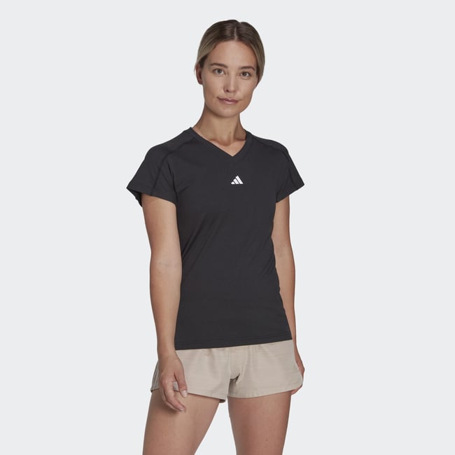 T-Shirt Col En V Logo Minimaliste Aeroready Train Essentials - adidas Performance