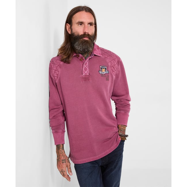 Henley Style Rugby Délavé à la Perfection violet <span itemprop=