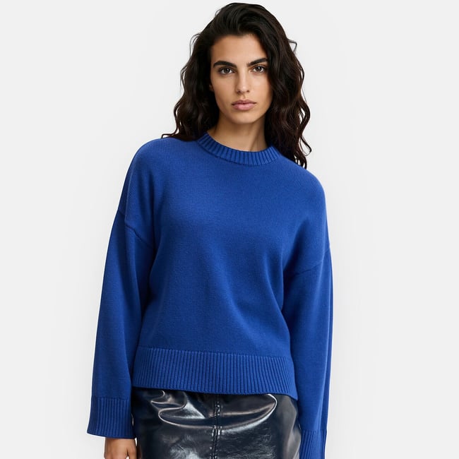 Pull col rond, en laine et coton mélangés - LA REDOUTE COLLECTIONS