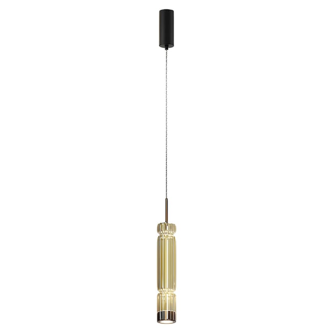 Suspension design à LED, abat-jour en verre SOLANA Couleur ambré <span itemprop=