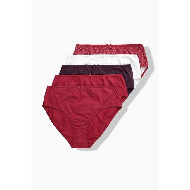 Lot de 5 culottes midi rouge foncé <span itemprop=