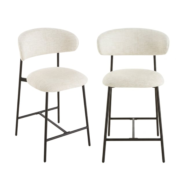 Lot de 2 tabourets - DRACO Couleur beige <span itemprop=