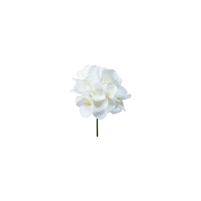 Tige d'hydrangea à piquer artificielle H18 Couleur blanc <span itemprop=