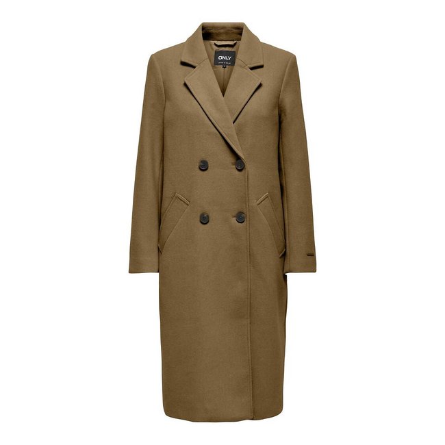 Cappotto dritto, doppiopetto cammello ONLY